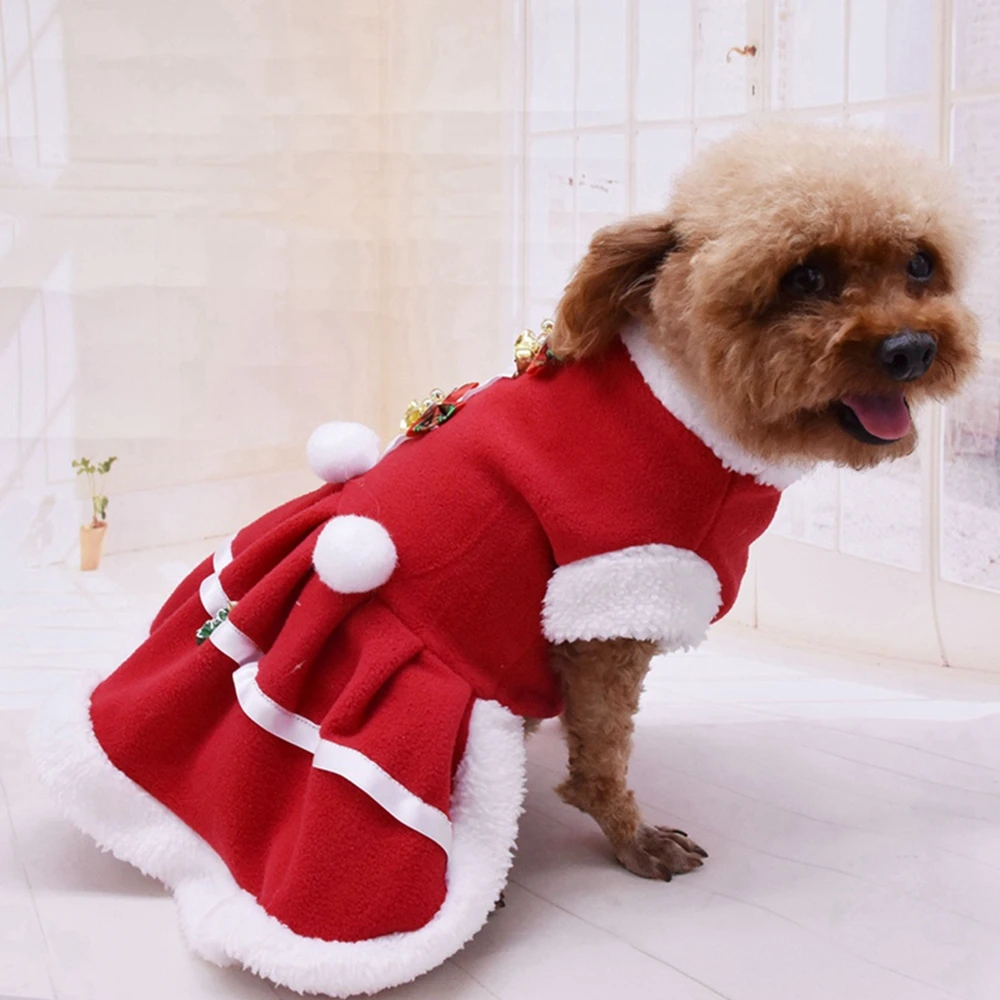 Šuo Raudonas Sijonas Fancy Dress Kalėdų Šuo Suknelės Maži Šunys, Drabužiai Kalėdų Cosplay Katė, Šuo Pet Suknelė Šiltu Vilnos Sijonas